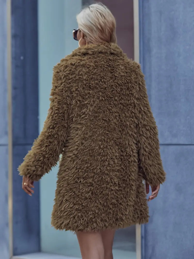 Elena | Cappotto in Pelliccia Sintetica Morbida con Tasche